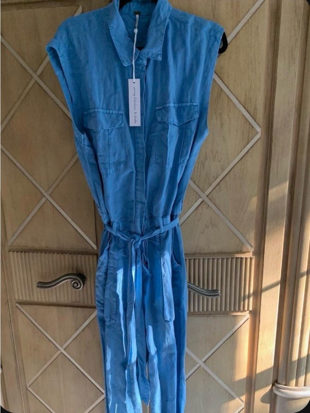 Young Fabulous & Broke Blue Sleeveless Jumpsuit